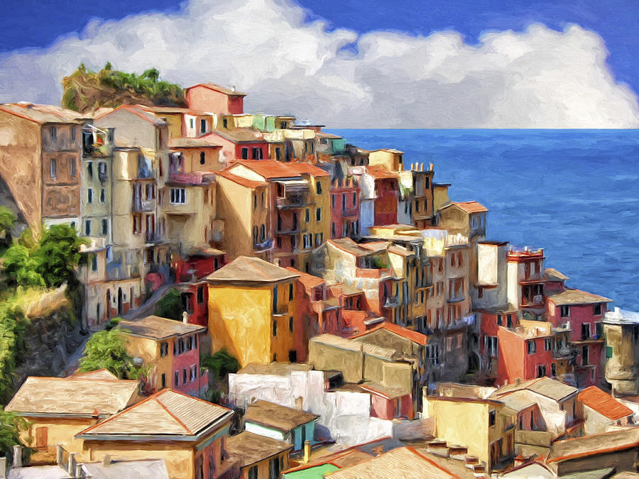 View of Manarola Painting by Dominic Piperata