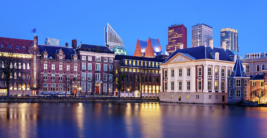 Architecture Photograph - View of Mauritshuis and the Hofvijver - The Hague by Barry O Carroll