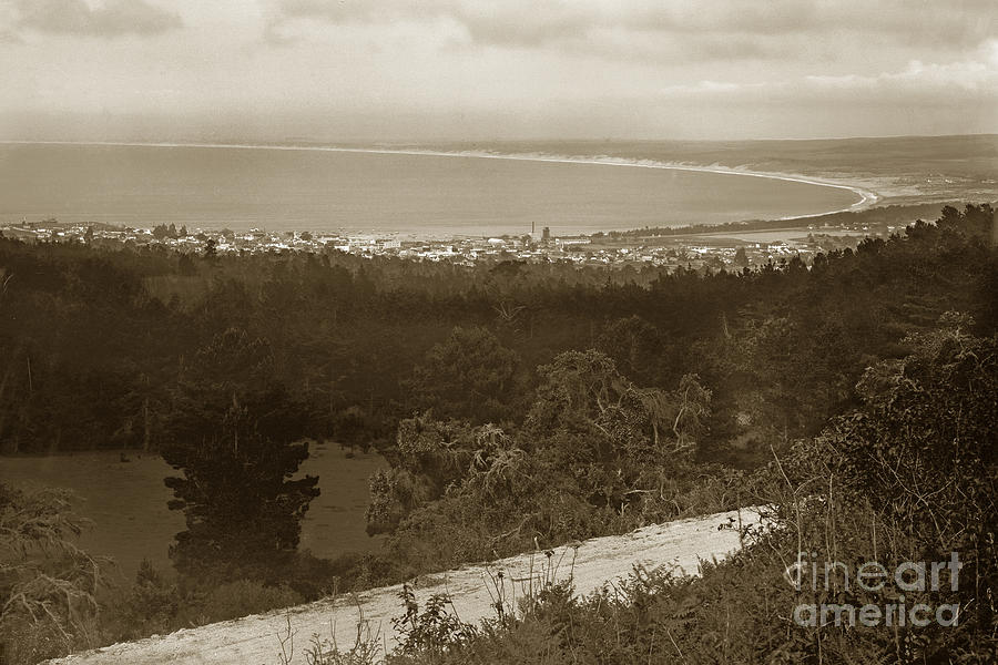 Monterey Bay Photograph - View of Monterey Bay from Artist Point on Carmel Hill Circa 1910 by Monterey County Historical Society