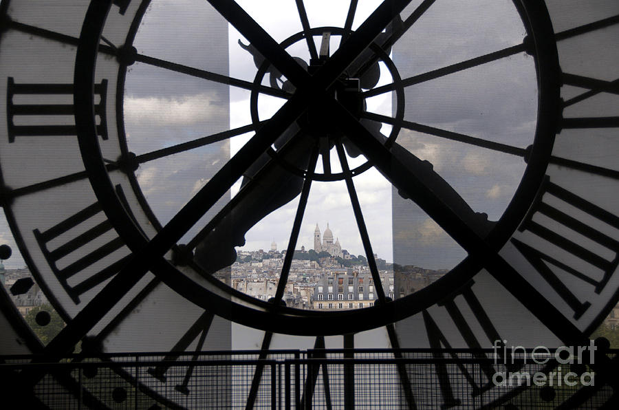 Paris Photograph - View of Montmartre through the clock at Museum Orsay.Paris by Bernard Jaubert