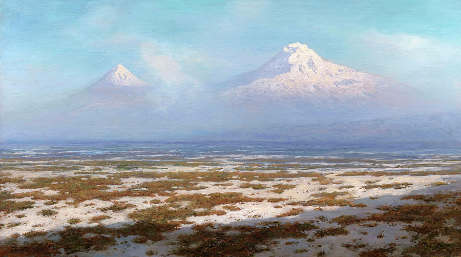 Winter Painting - View Of Mount Ararat by MotionAge Designs
