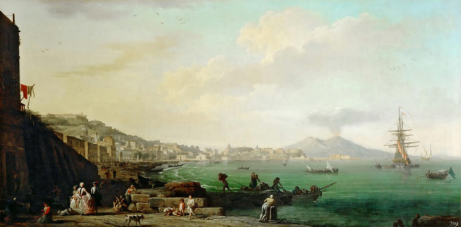 View of Naples and Mount Vesuvius Painting by Celestial Images