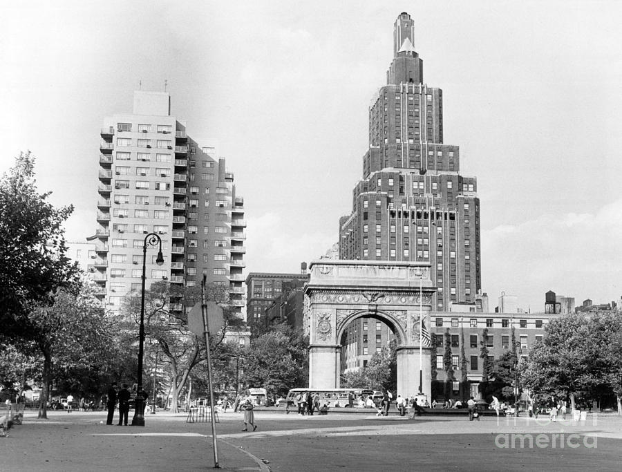 View Of New York City From Washington Square In Manhattan. 1964 ...