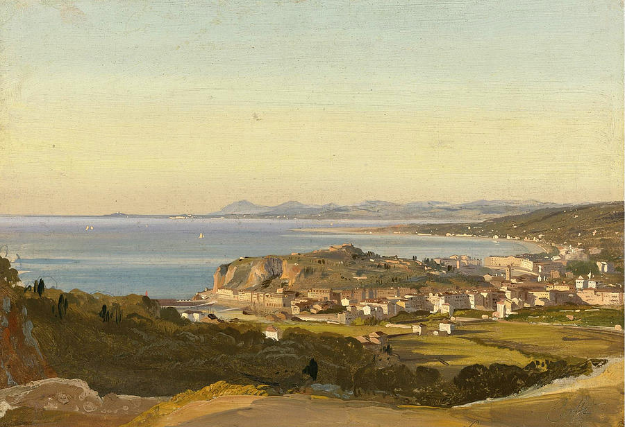 View of Nice Painting by Ippolito Caffi