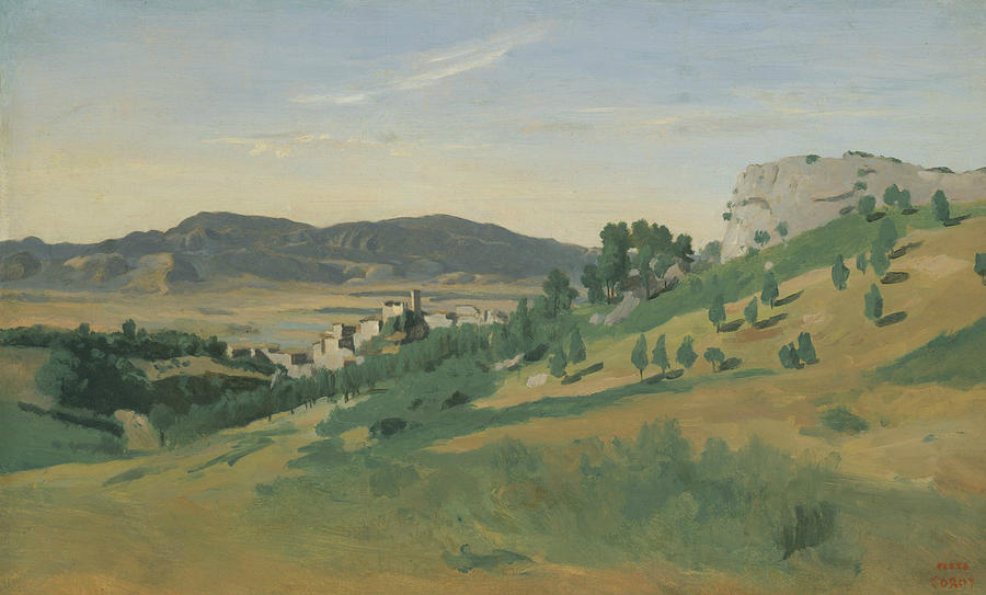 View of Olevano Painting by Jean-Baptiste-Camille Corot
