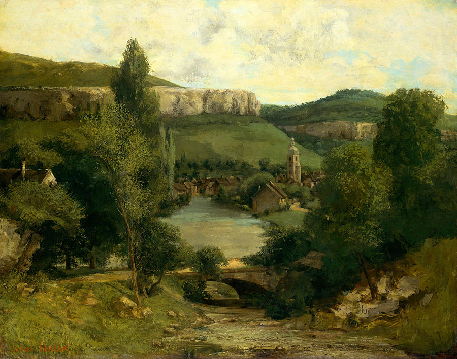 View of Ornans, mid-1850s Painting by Gustave Courbet
