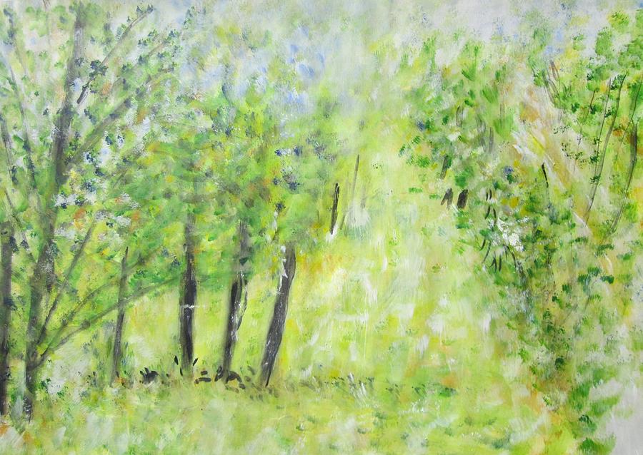 View of Pasture from Window Painting by Glenda Crigger