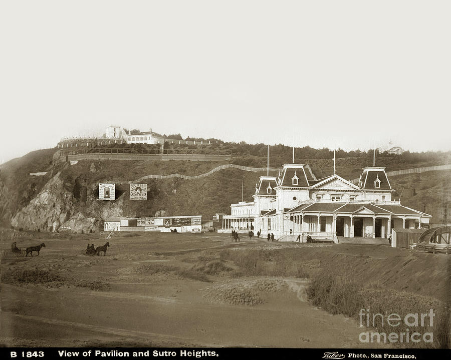 Sutro Heights Photograph - View of Pavilion and Sutro Heights San Francisco circa 1885 by Monterey County Historical Society