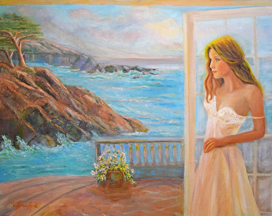 Sunset at Point Lobos  Painting by Verlaine Crawford