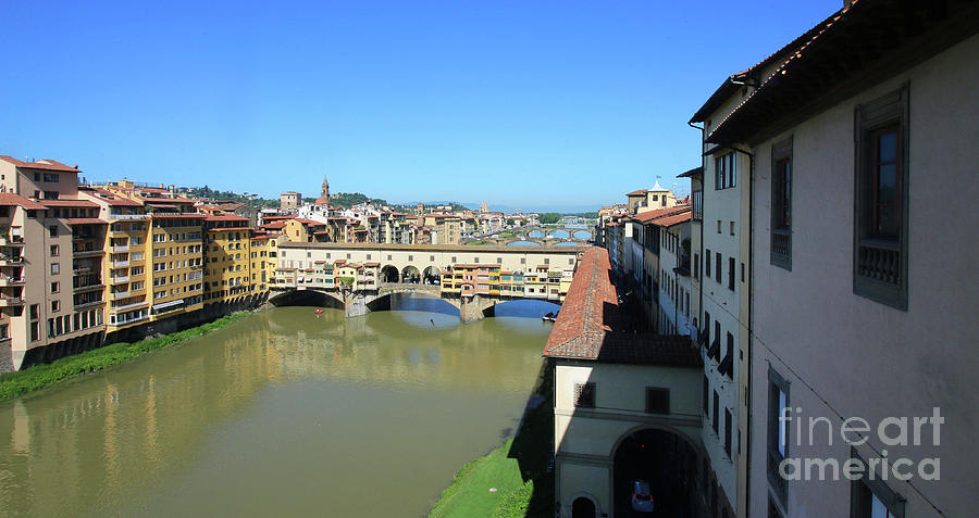 View of Ponte Vecchio from Uffizi Gallery 0101 Photograph by Jack Schultz