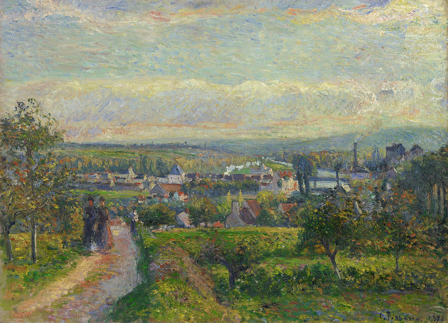 Camille Pissarro Painting - View of Saint-Ouen-lAumone by Camille Pissarro