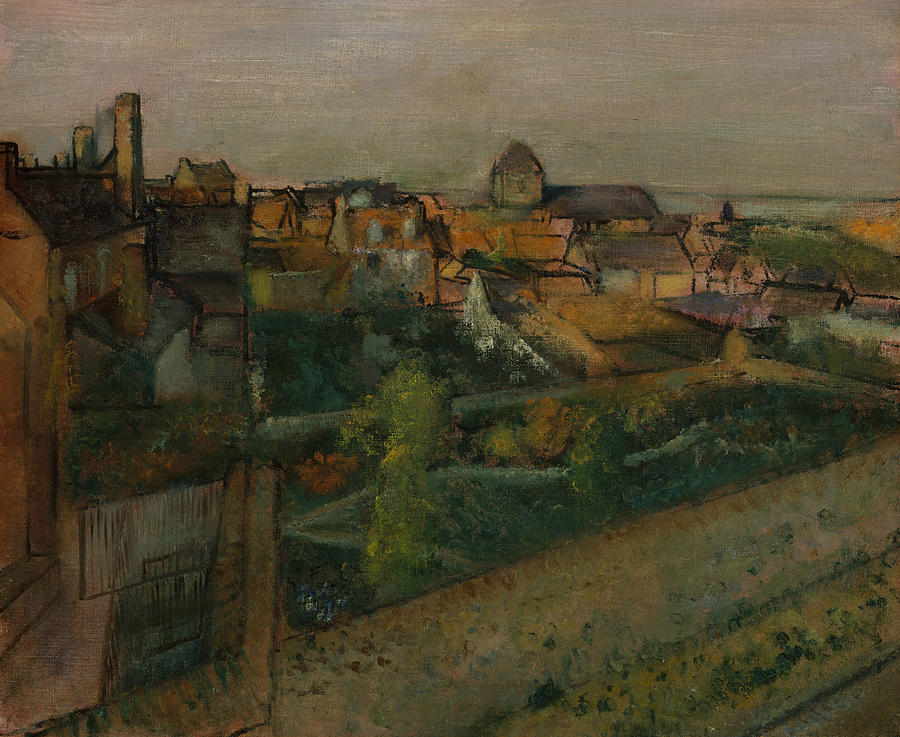 View of Saint-Valery-sur-Somme Painting by Edgar Degas