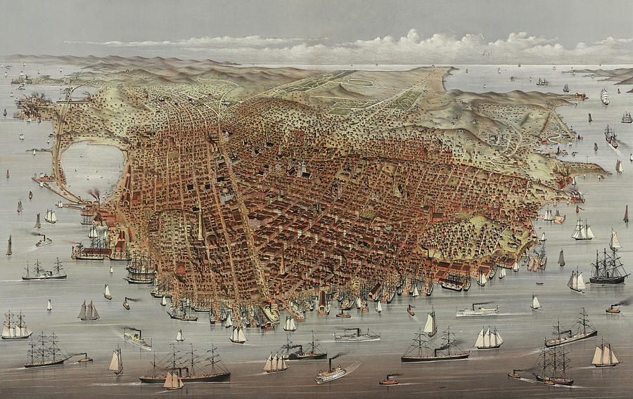 San Francisco Painting - View of San Francisco by American School