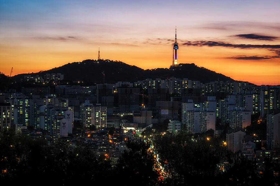 Architecture Photograph - View of Seoul n tower by Aaron Choi
