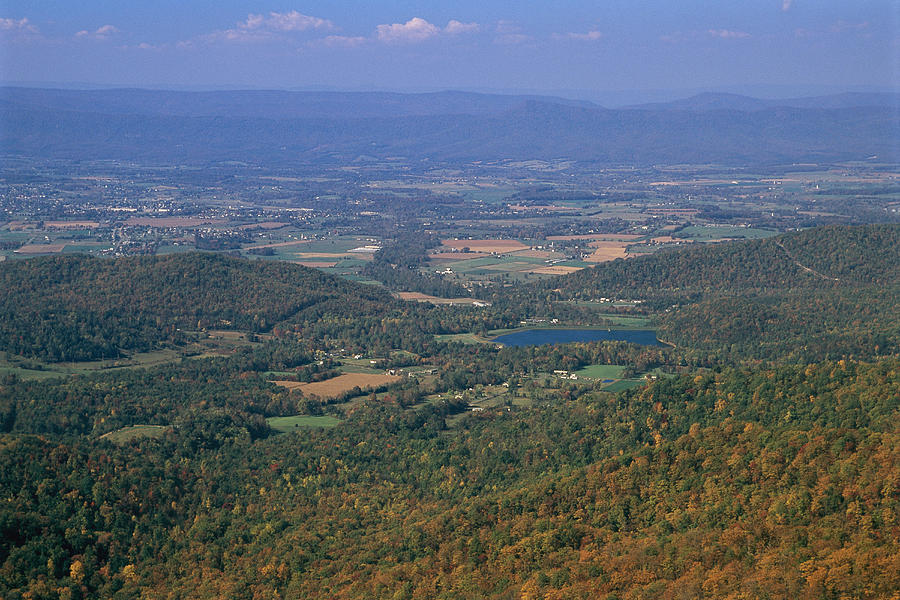 View Of Shenandoah Valley And The Town Photograph by Raymond Gehman