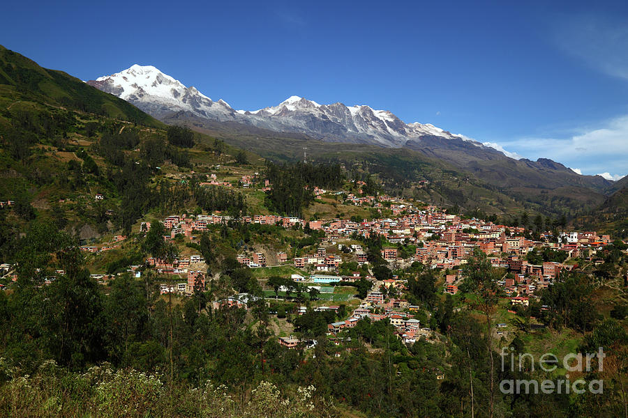 View of Sorata and Peaks of the Cordillera Real Bolivia Photograph by James Brunker