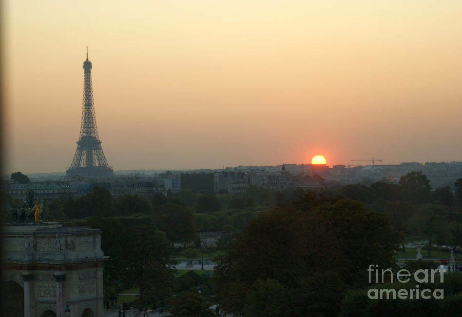 Eiffel Tower Photograph - View of Sunset from the Louvre by Christine Jepsen