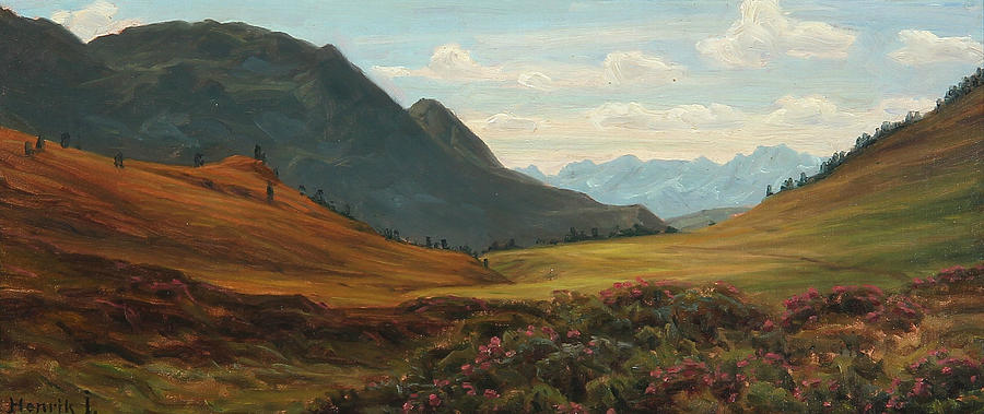 View of the Alps Painting by Henrik Gamst Jespersen