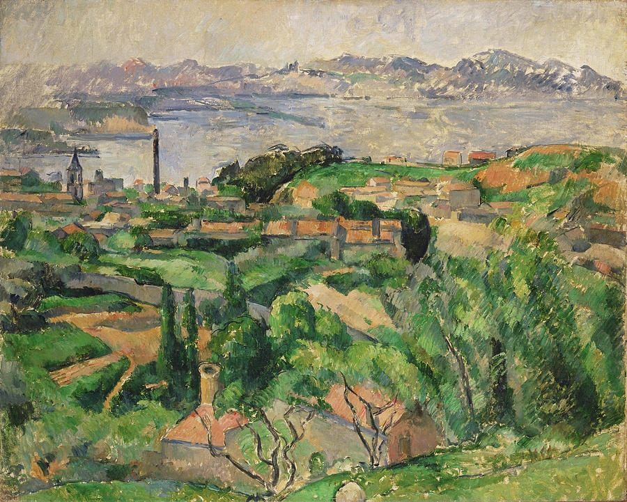 View of the Bay of Marseille with the Village of Saint-Henri Painting by Paul Cezanne