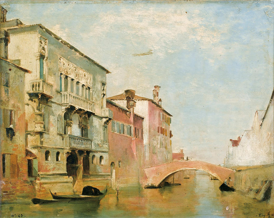 View of the Canal della Misericordia. Venice Painting by Eugene Fromentin