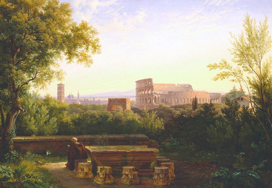 Solitude Painting - View of the Colosseum from the Orti Farnesiani by Antoine Felix Boisselier