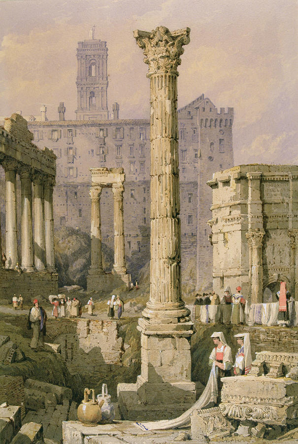 Architecture Painting - View of the Forum, Rome  by Samuel Prout