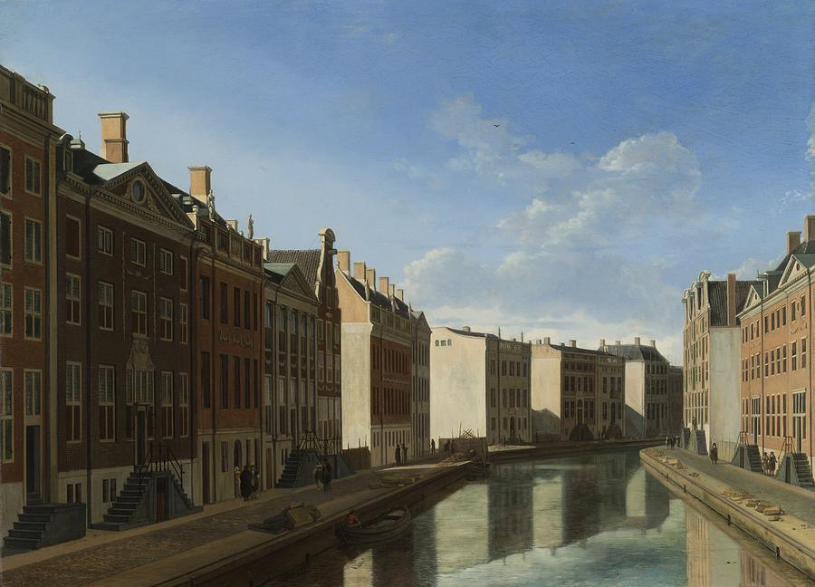View of the Golden Bend in the Herengracht, 1671 Painting by Vincent Monozlay