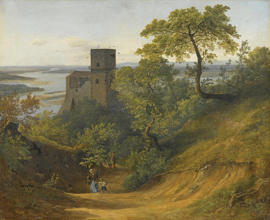 View of the Greifenstein Ruin Painting by Austrian School