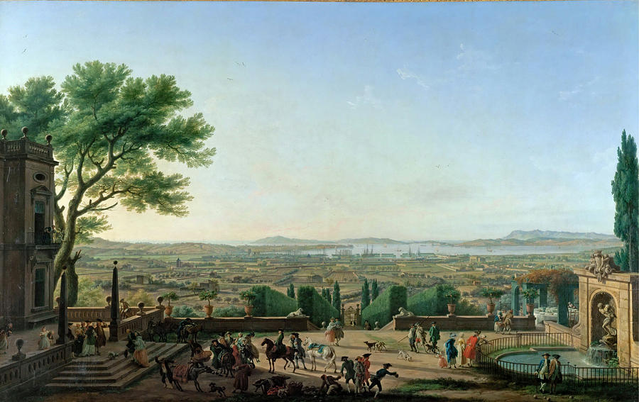 View of the harbor and Toulon Painting by Celestial Images