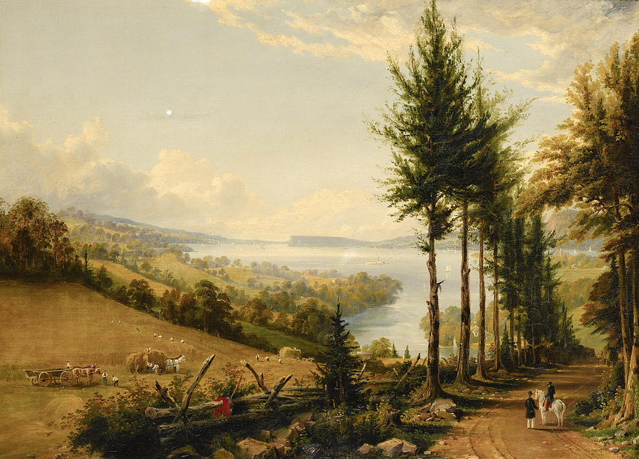 View of the Hudson from the Hortons road near Croton Painting by Robert Havell Jr