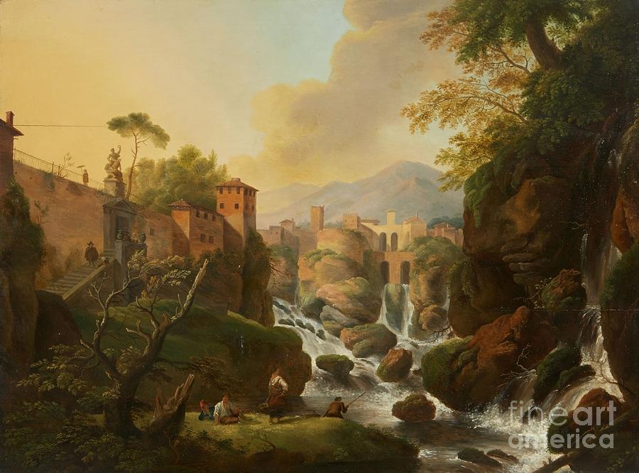 View of the Isola del Liri  Painting by MotionAge Designs