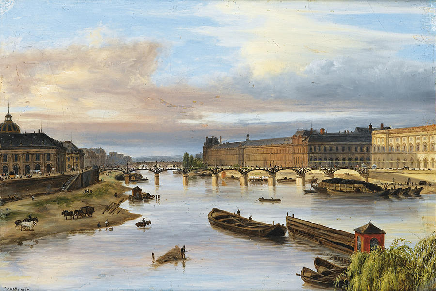 View of the Louvre Painting by Giuseppe Canella