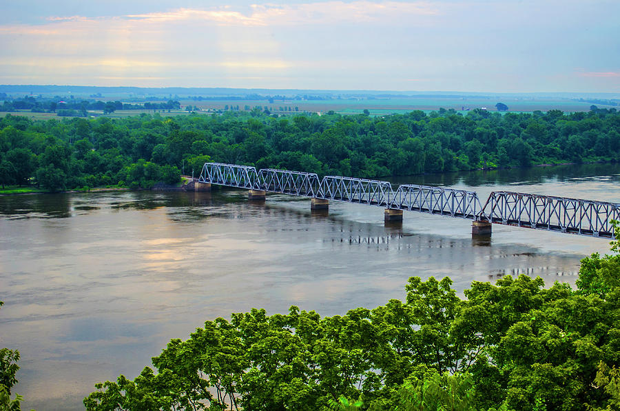 View of the Mississippi River from Riverview Park, Hannibal, Missouri Photograph by Deborah Smolinske