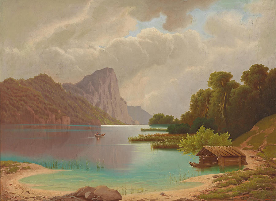 View of the Mondsee Painting by Anton Pick