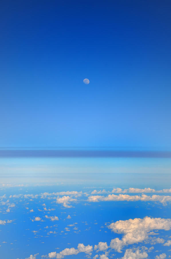 Airplane Photograph - View of the Moon from the Stratosphere by Bill Cannon