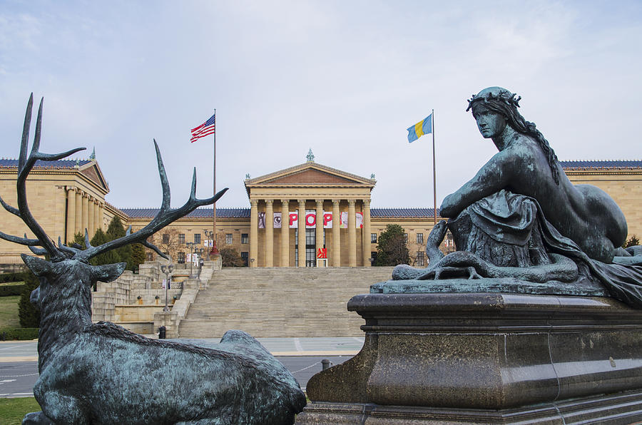 View of the Museum of Art in Philadelphia from the Parkway Photograph by Bill Cannon
