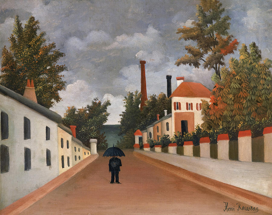Henri Rousseau Painting - View of the outskirts of Paris by Henri Rousseau