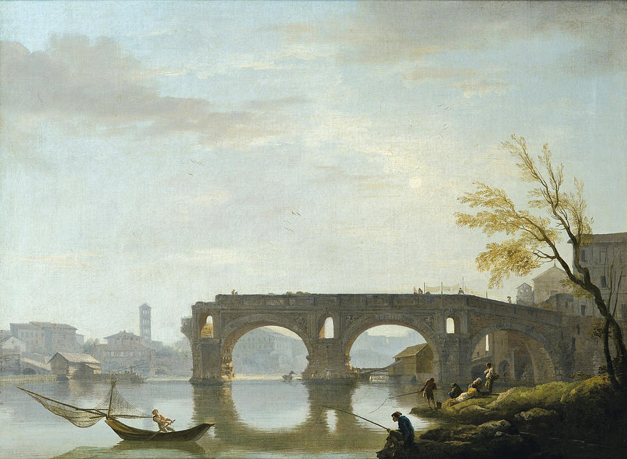 View of the Ponte Rotto. Rome Painting by Claude-Joseph Vernet