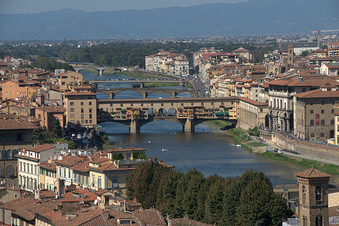 View of the River Arno and Ponte Vecchio Photograph by Caroline Stella