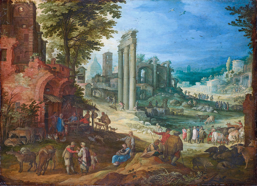View of the Roman Forum Painting by Paul Bril
