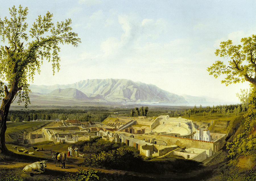 View of the Ruines of Pompeii Painting by Jacob Philipp Hackert