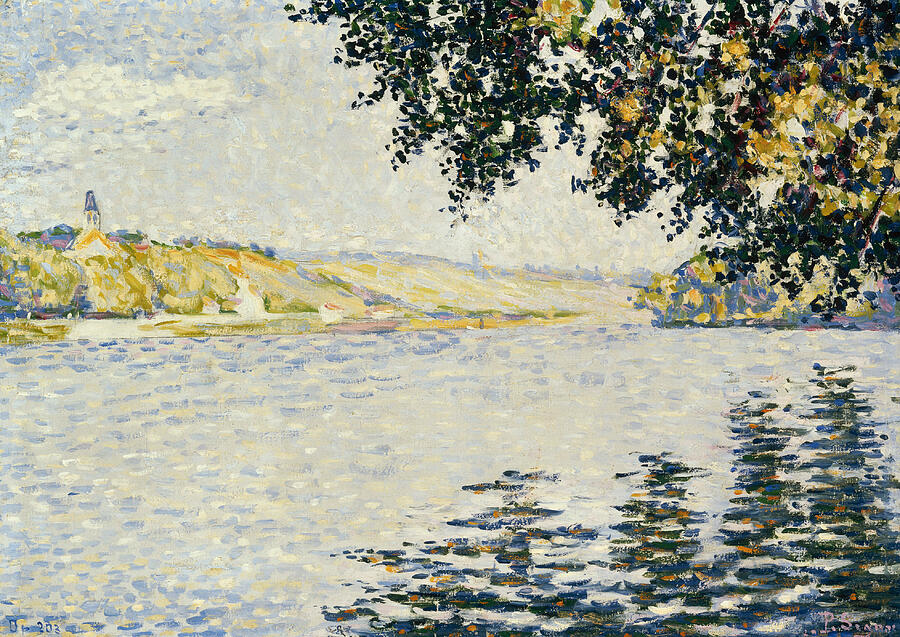 View of the Seine at Herblay, from 1889 Painting by Paul Signac