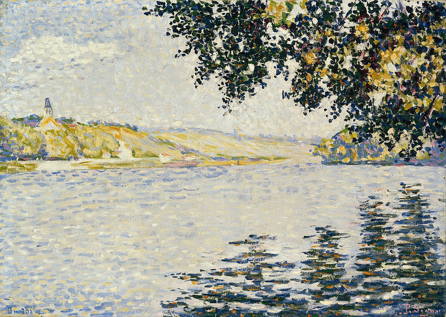 Paul Signac Painting - View of the Seine at Herblay by Paul Signac
