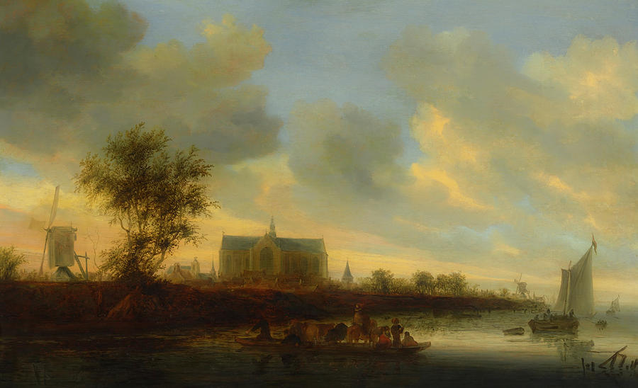 View Of The Town Of Alkmaar                                     Painting by Mountain Dreams