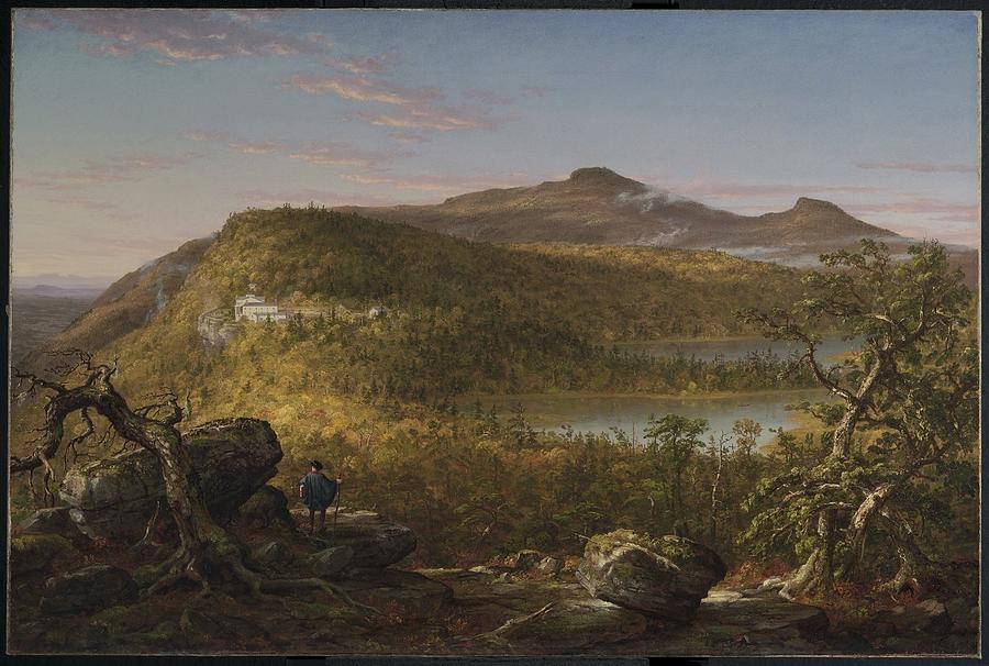 Catskill Mountains Painting -  View of the Two Lakes and Mountain House by Thomas Cole