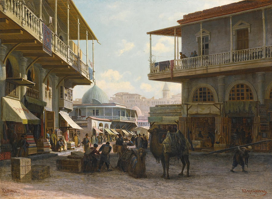 View of Tiflis Painting by Petr Petrovich Vereshchagin