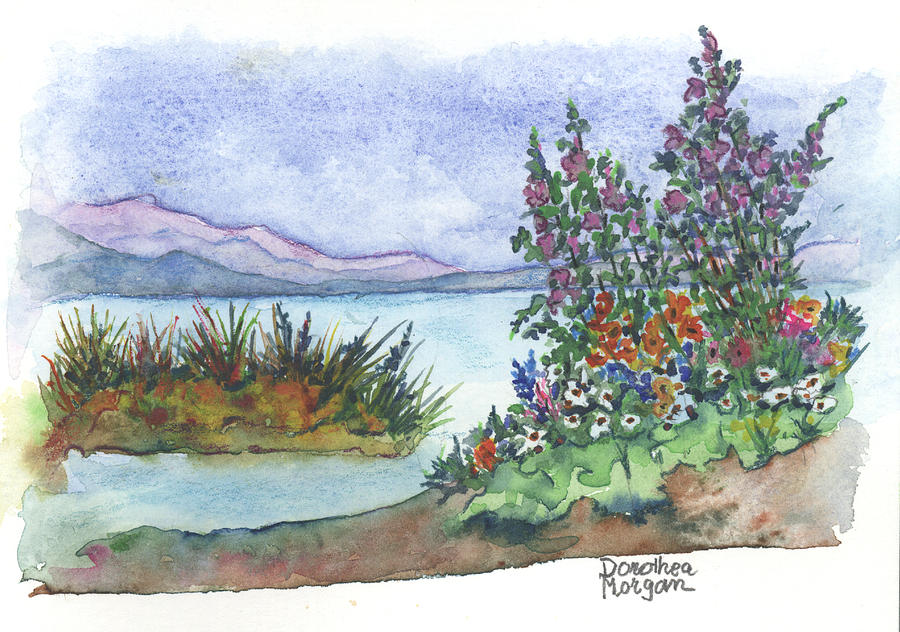 View of Vancouver Island Painting by Dorothea  Morgan