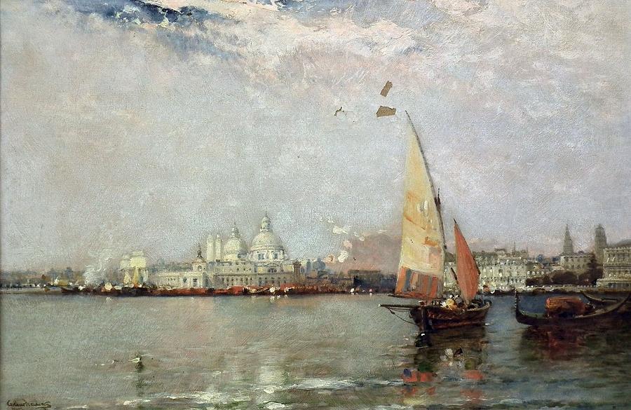 Arthur Joseph Meadows Painting - View of Venice from the Lagoon by MotionAge Designs