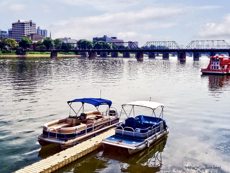 Boat Photograph - View of Walnut St Bridge Seen from City Island by Susan Savad