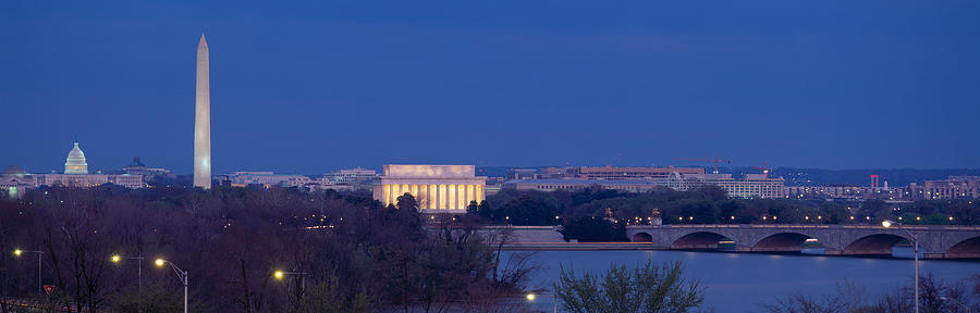 Greek Photograph - View Of Washington Dc At Dusk by Panoramic Images